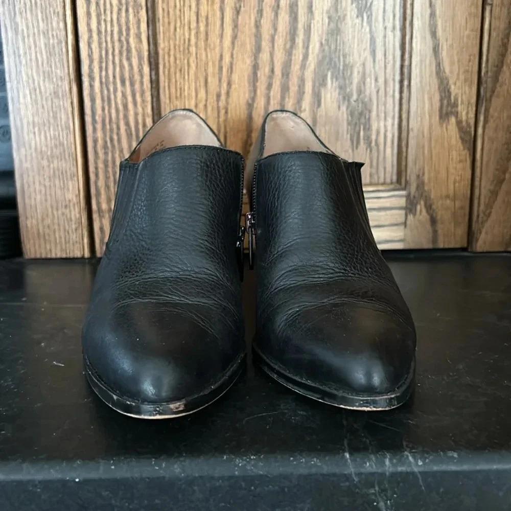 Franco Sarto | Camella Black Leather Ankle Bootie Heeled Boots women’s size 8 - Picture 3 of 9